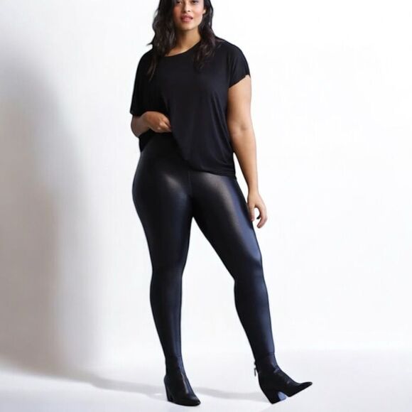 COMMANDO PERFECT CONTROL FAUX LEATHER HIGH RISE LEGGINGS SIZE 2X